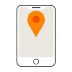 Icono de mapa GPS en teléfono móvil